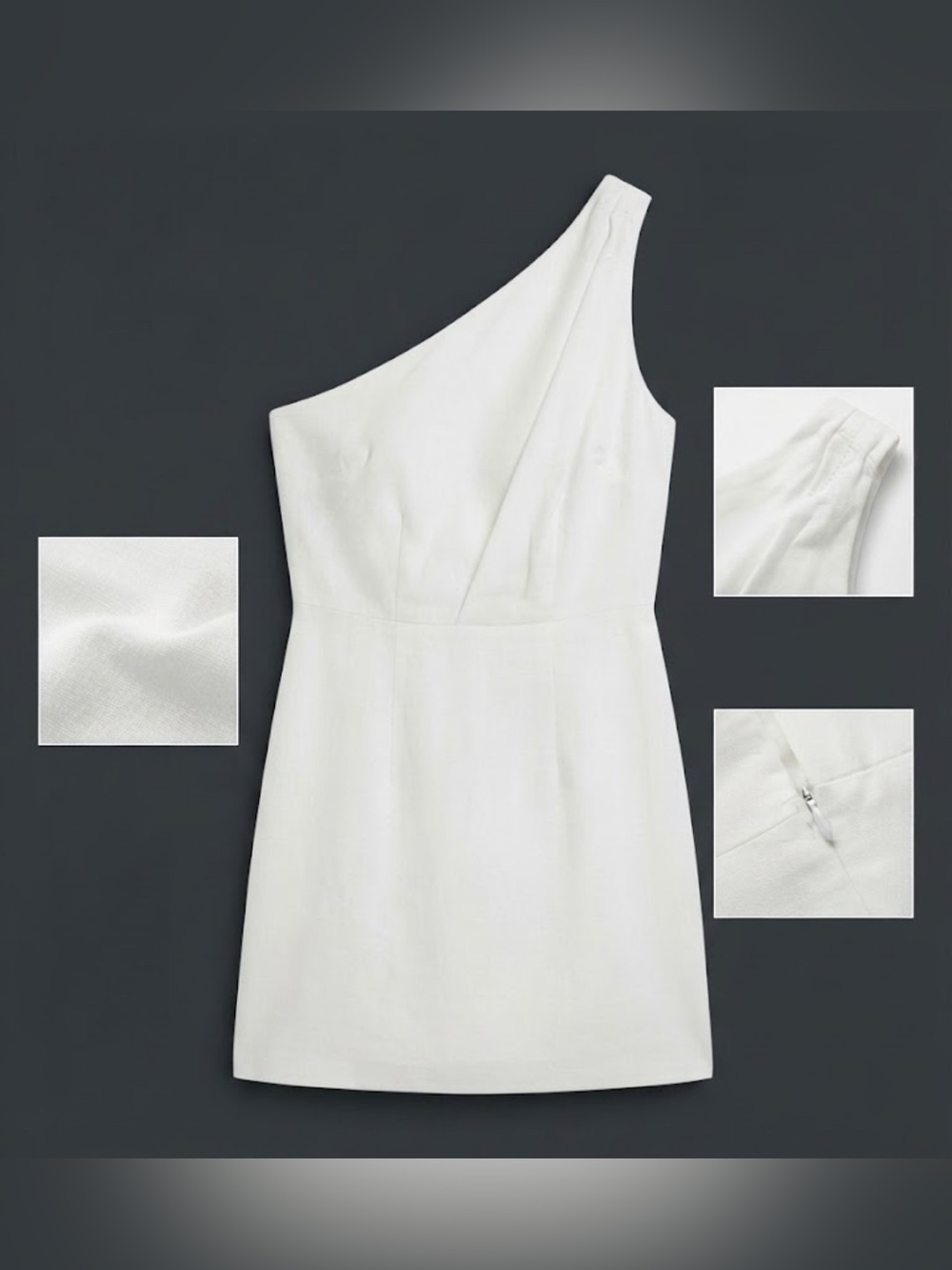 NWT - White One-Shoulder Mini Dress